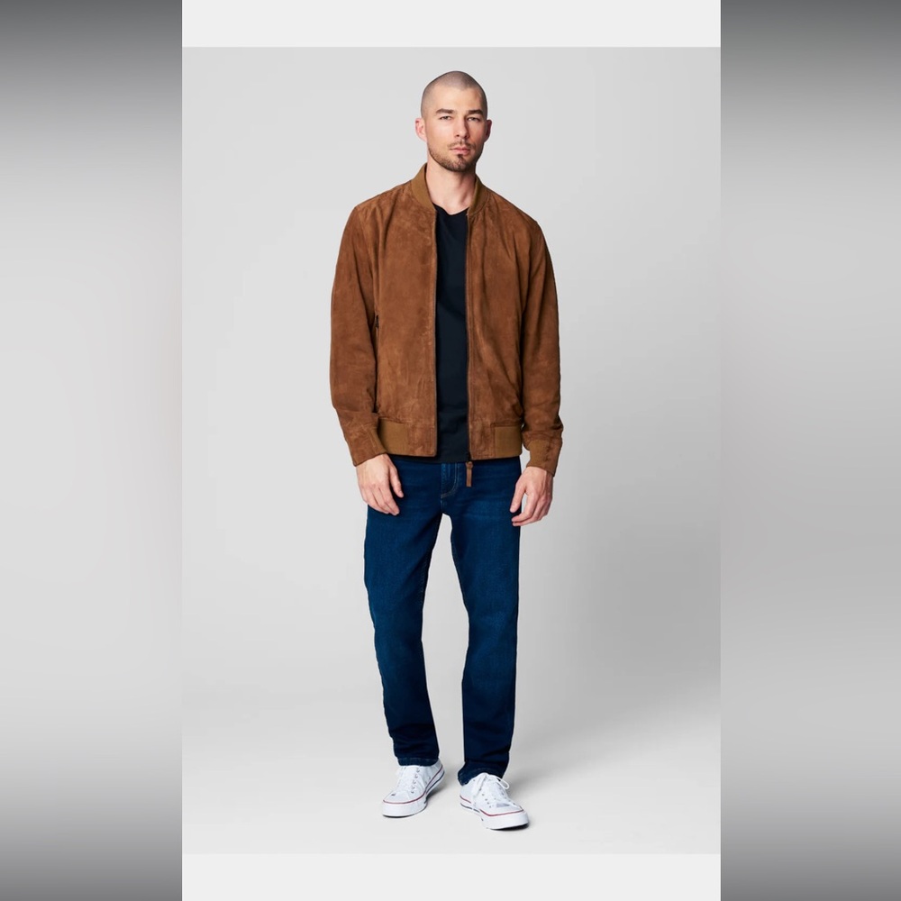 NWT Blank NYC Men’s Quick Action 100% Goatskin Leather Bomber Jacket - Picture 2 of 10